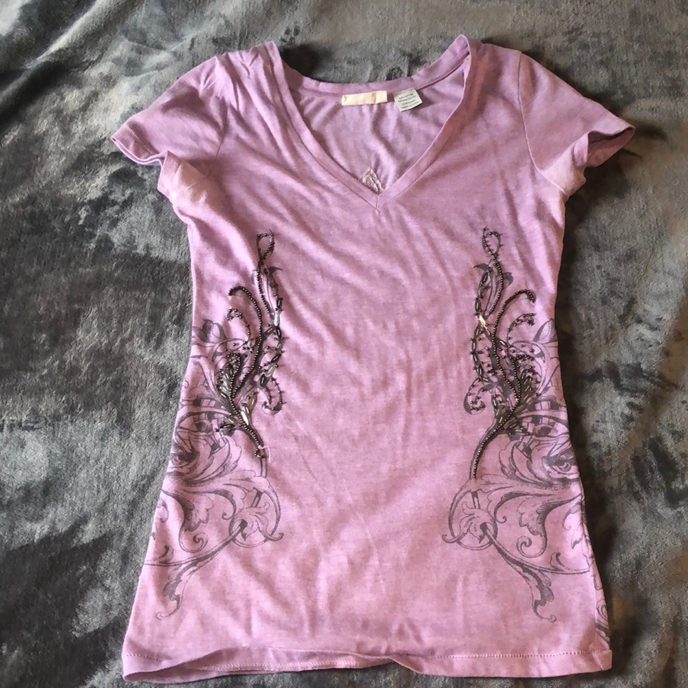 Miss me light purple v neck